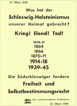 Plakat des „Südschleswigschen Freiheitsrates“ aus dem Jahre 1948