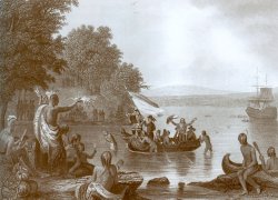 Der Engländer Henry Hudson entdeckt im Auftrag der Niederländer 1609 den später nach ihm benannten Hudson