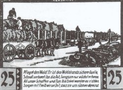 Der Bahnversand von Pflanzen als Motiv auf Notgeldscheinen der Gemeinde Halstenbek Anfang der 1920er Jahre