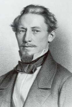 Wilhelm Bauer auf einer Lithographie von 1860