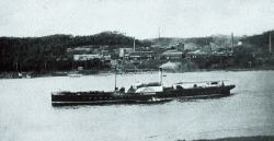 Ein Postkarte von 1905. Über die Elbe blickt man auf die damals größte Sprengstoffabrik auf dem europäischen Kontinent in Krümmel