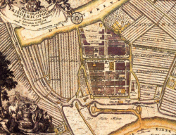 Plan von Friedrichstadt. Kolorierter Kupferstich von G. J. E. Coch.