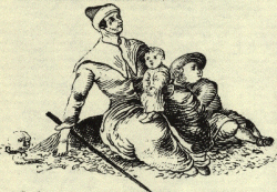 Bettelnde Kolonistenmutter aus Jütland von 1767