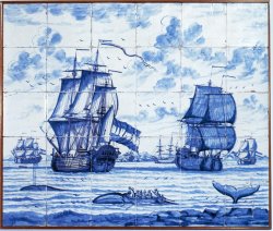 Niederländische Walfangschiffe im Nordmeer