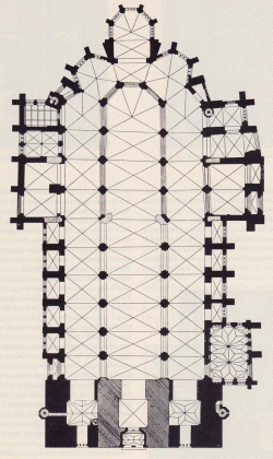 "Kathedralisierter" Grundriß von St. Marien in Lübeck