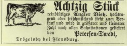 Die (Klein-)Bahn als Schrittmacher der neuen Zeit. Anzeige aus dem Landwirtschaftslichen Wochenblatt von 1884.