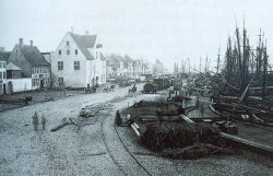 Die Zeiten waren endgültig vorbei: Mastenwald an der Flensburger Schiffbrücke 1864