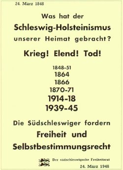 Wahlplakat 1948: im Norden gab es starke Tendenzen, den landesteil Schleswig an Dänemark anzuschließen