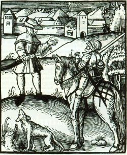 Bauer und Ritter: Holzschnitt von Erasmus Amman 1521
