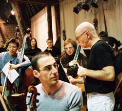 Probe der Orchesterakademie mit Christoph Eschenbach in der Scheune in Salzau