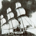 Die französische Kutsche mit Segeln. Eine der Ideen des 19. Jahrhunderts, Windkraft auf dem Land kommerziell zu nutzen