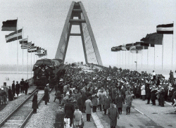 Festliche Eröffnung der Fehmarnsundbrücke am 30. April 1963