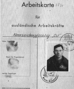 Ausschnitt aus einem 'Zivilarbeiterausweis'