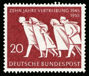 Flucht und Vertreibung waren – vor allem in Schleswig-Holstein – zentrale Themen nach dem Kriegsende und deshalb auch Thema einer Briefmarke